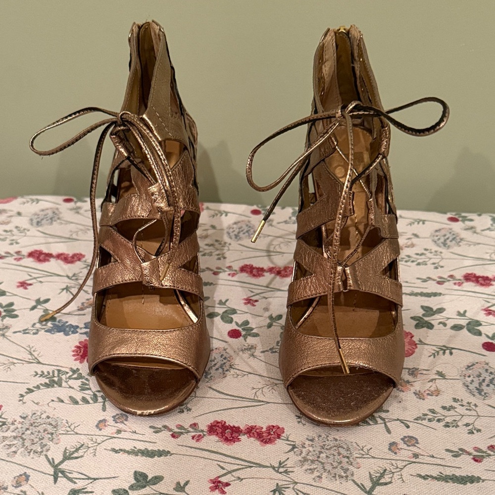 Dolce Vita Bronze Lace-Up Heels